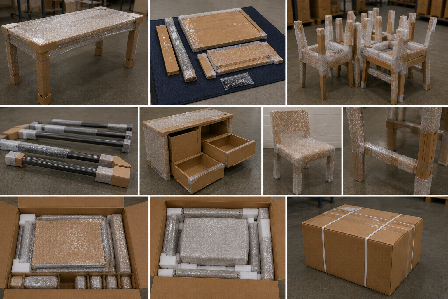 Cómo embalar mesas, sillas y muebles armados