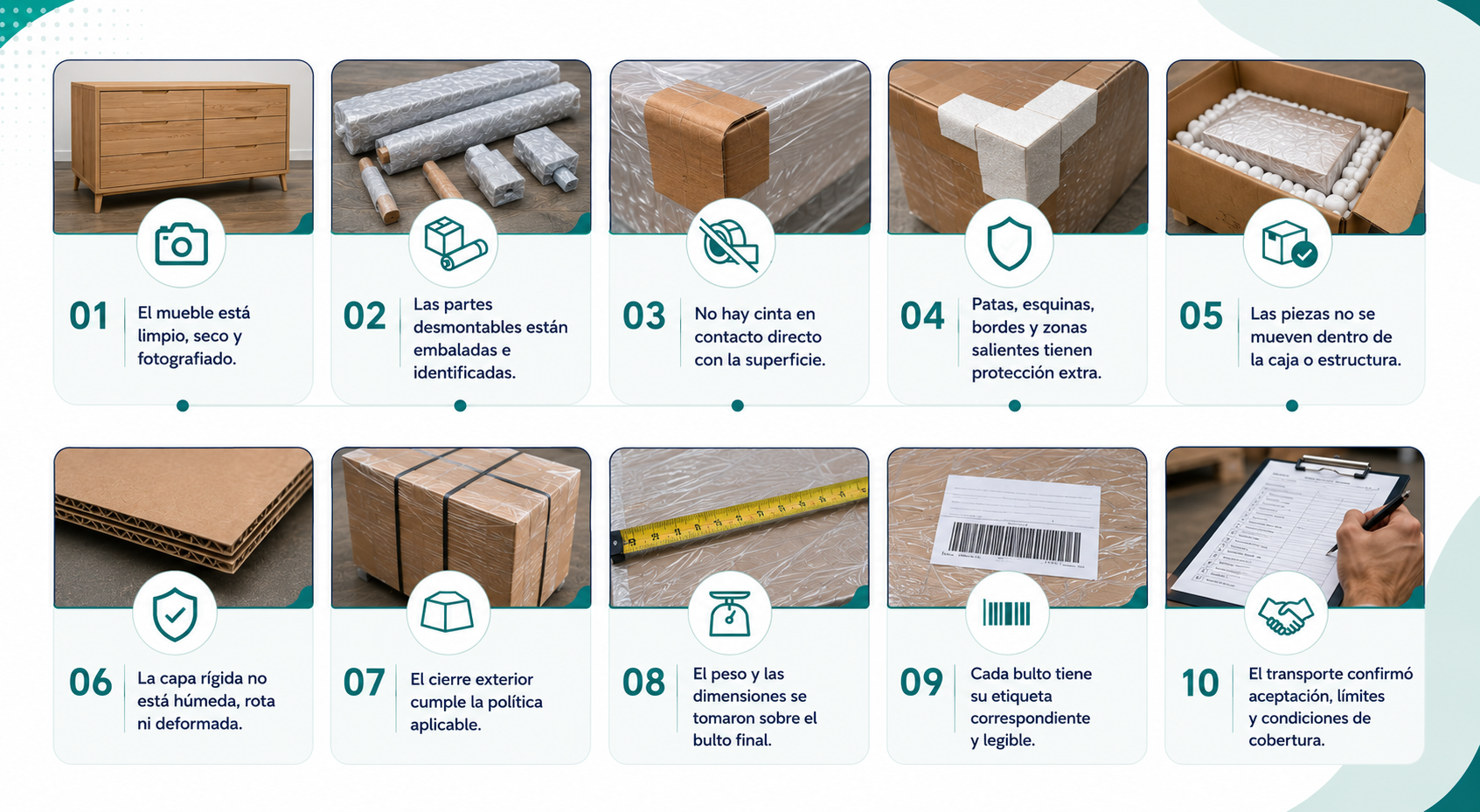 Checklist antes de despachar un mueble